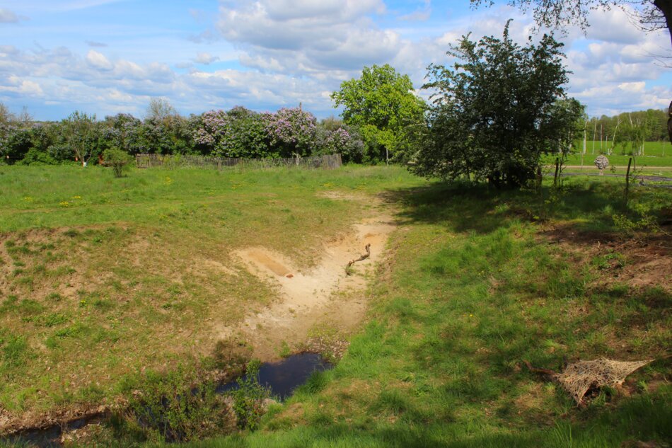 A dip around a small pond.